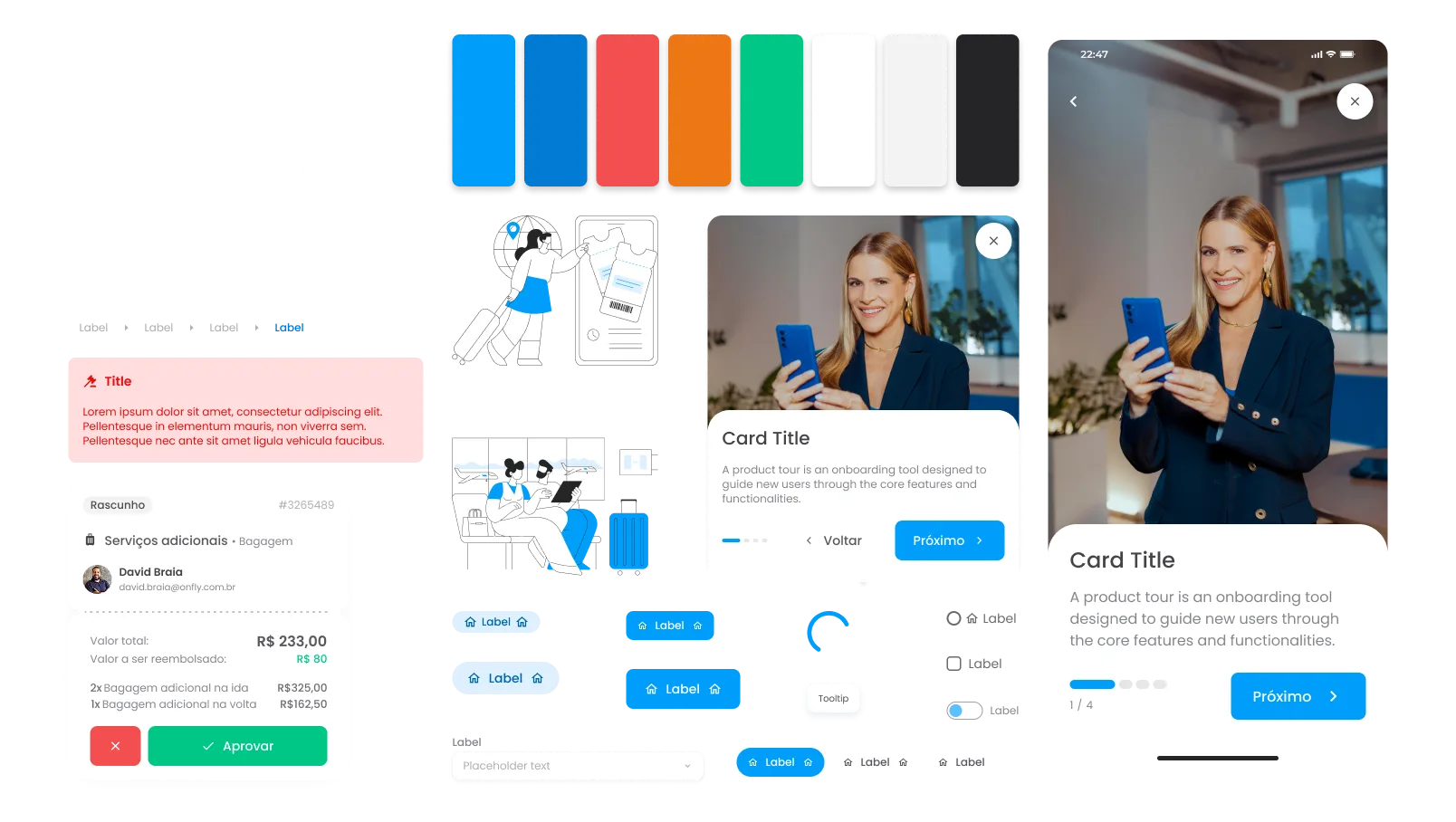 Design Language System — tipografia, cores e componentes Onfly